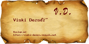 Viski Dezső névjegykártya